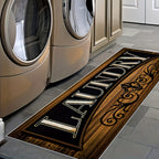 Non-Slip Laundry Room Rug Machine Washable - Rubber Backing Anti-Skid Standing Mat with Text Design for Laundry, Kitchen, Bathroom, Porch & Balcony – Comfort Floor Mat Home Decor