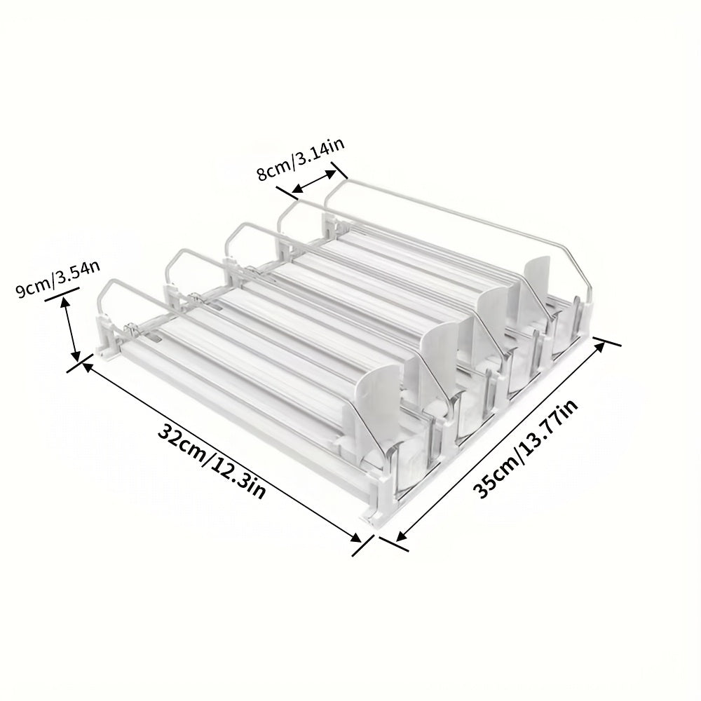Adjustable Fridge Organizer for Soda Cans Water Bottles Space-Saving Refrigerator Beverage Rack for Pantry Kitchen Cabinet - Stackable Can Organizer Storage, 3-5 Columns