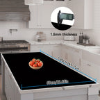 Silicone Kitchen Counter Mat Extra Large, Nonslip Heat Resistant Countertop Protector, Nonstick Waterproof Craft Mat & Table Placemat, Multi-Size in Gray, Black & Translucent