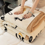 Extra Large Thickened Raschel Throw Blanket Double Layer Ultra Soft All Season Machine Washable Animal Theme Decor 7 Colors 2 Sizes