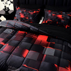 180GSM Digital Print Comforter Set 3-Piece Queen King Twin Full – Thick Quilt with 2 Pillowcases, All-Season Soft Breathable Bedding Set for Bedroom & Dormitory