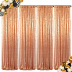 Sequin Curtains Backdrop 4 & 6 Panels 2x8FT - Shimmer Glitter Party Backdrop Curtain for Wedding Birthday Bachelorette Photo Booth, 25 Colors Reusable Event Decoration