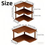 Corner Shelf Organizer – 2 & 3 Tier Triangular Wood Shelf for Kitchen, Coffee Bar, Desk & Wall Corner Storage | Rustic Farmhouse Style