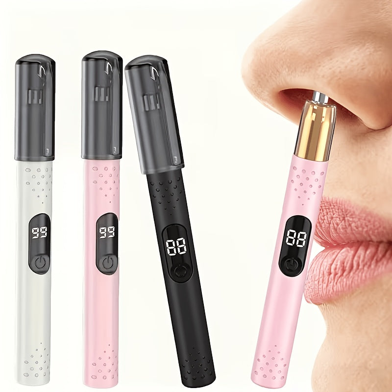 Electric Nose Hair Trimmer USB Rechargeable Unisex - Stainless Steel Painless Trimmer for Nose Ear Eyebrow Hair, Portable Grooming Tool Men Women, Green