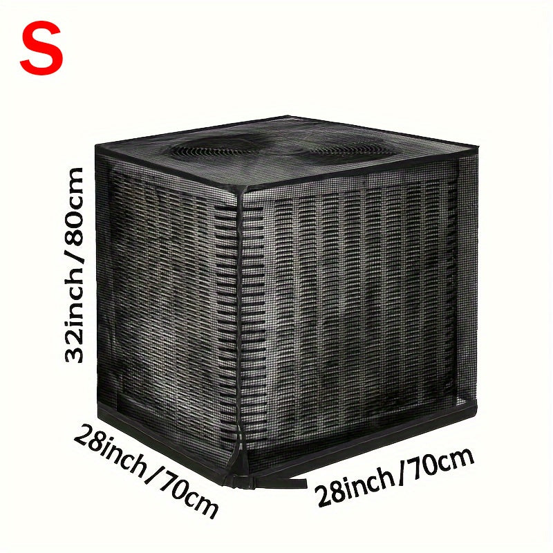 AC Cover Outdoor Heavy Duty Central Air Conditioner Unit Cover Breathable Mesh Adjustable Buckle Straps Debris Bug Leaf Rain Snow UV Protection Residential Commercial XS S M L