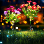 Solar Snow Lotus Flower Lights Set of 5 – Waterproof Outdoor Solar Garden Lights, Ambient Stake Lights for Lawn, Garden, Pathway & Courtyard, Warm Romantic Holiday Decor Gift