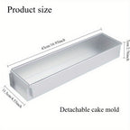 Rectangular Cake Pan Detachable Side Cover Non-Stick Aluminum Alloy – Tiramisu Mold for Cheesecake, Chiffon & Mousse Cake, Reusable Oven-Safe Easy Release Baking Tray Set (1pc or 3pcs)