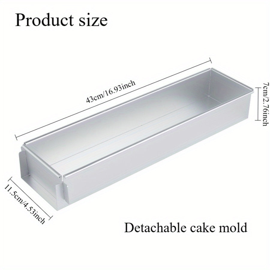 Rectangular Cake Pan Detachable Side Cover Non-Stick Aluminum Alloy – Tiramisu Mold for Cheesecake, Chiffon & Mousse Cake, Reusable Oven-Safe Easy Release Baking Tray Set (1pc or 3pcs)