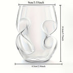 Red Wine Glasses Set of 4 – Borosilicate Glass with Unique Swirling Design, Dishwasher Safe, Large Stem Wine Glass for Home, Parties & Gifting