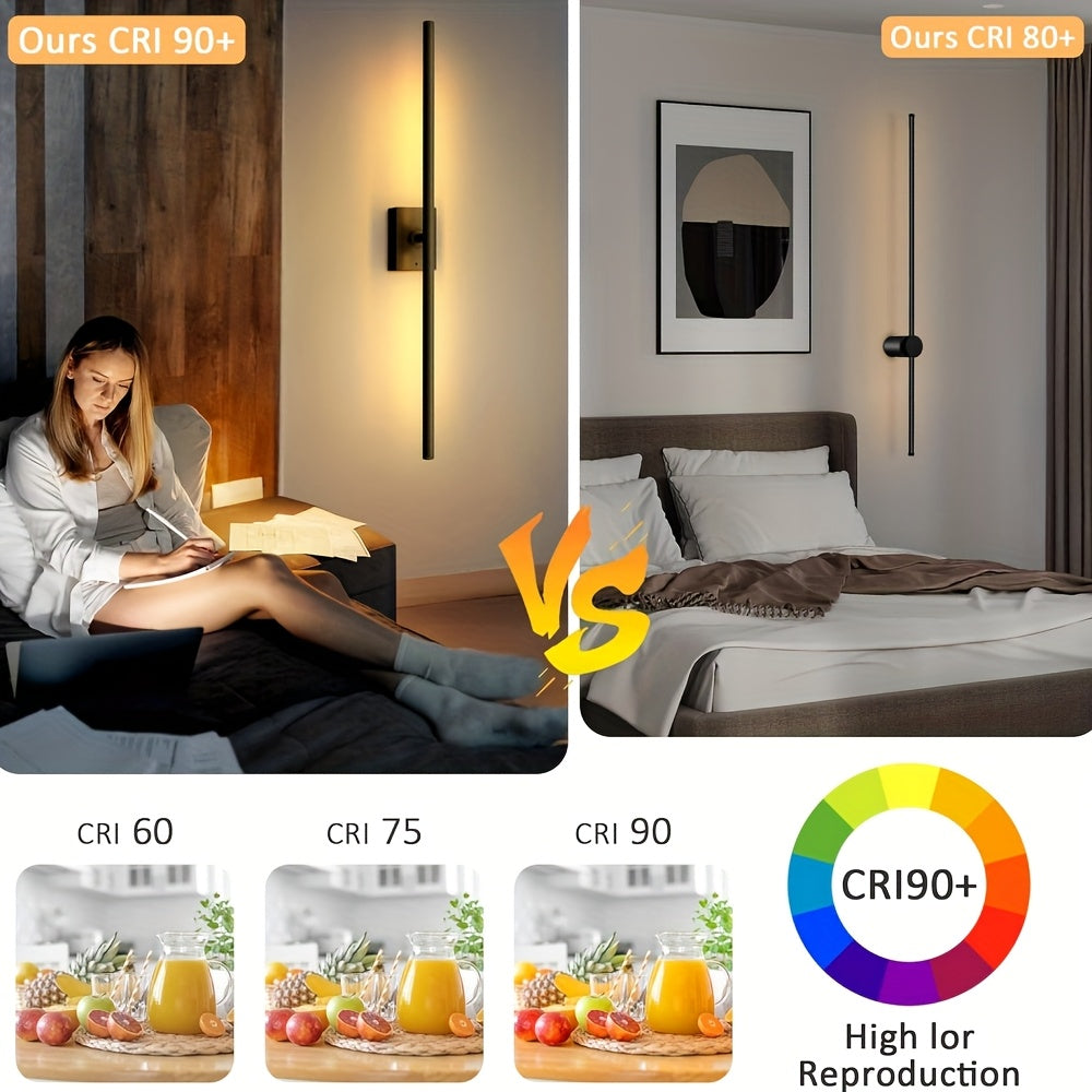 Wireless LED Wall Lights with Remote Control, 2 Pack Dimmable 3000K–6000K Battery Powered, No Wiring Needed, Contemporary Picture Lighting for Bedroom Hallway Living Room – Black & Gold Options