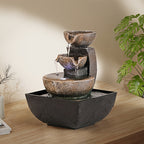 Resin Waterfall Tabletop Fountain USB Powered – Indoor Decorative Flowing Water Feature for Home & Office Relaxation, Meditation Zen Decor, Suitable for Living Room, Bedroom & Desktop