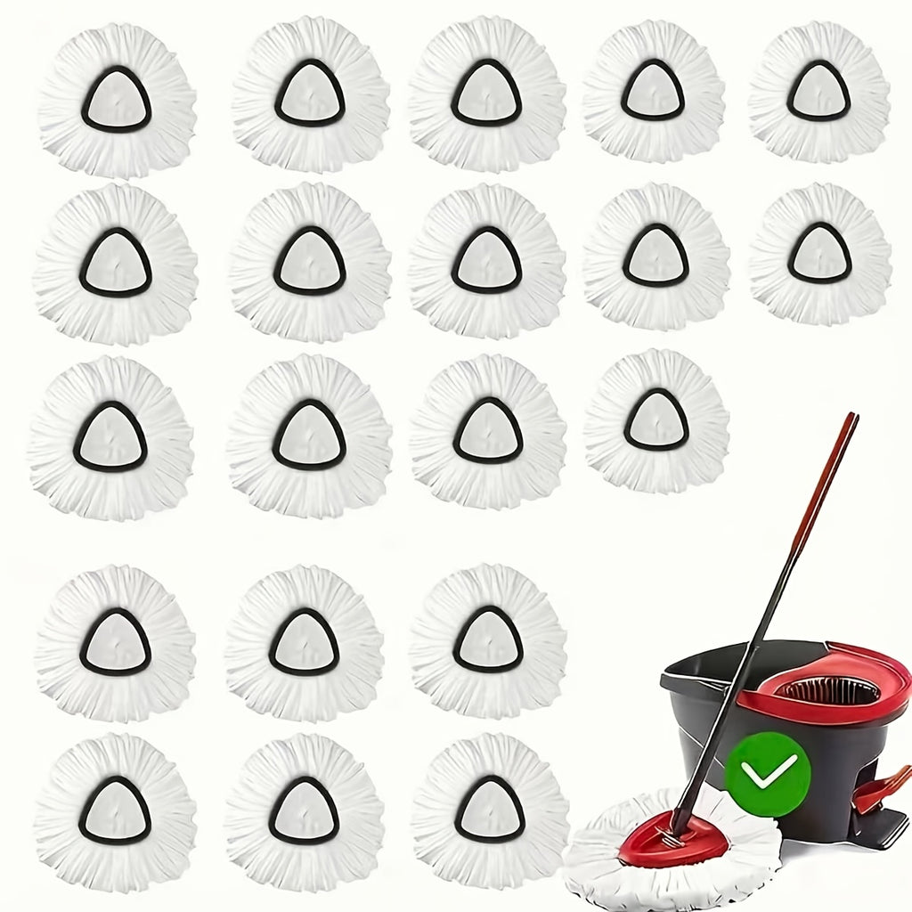 Microfiber Rotary Mop Replacement Heads 360-Degree Triangular Pads for Spin Mop Systems – Available in 2, 5, 10 & 20 Pack, Reusable Floor Cleaning Refills