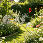 Stainless Steel Dancing Flower Fairy & Dandelion Garden Sculpture, Weather-Resistant Metal Outdoor Art Decor for Patio, Courtyard & Lawn, No Electricity Needed, Valentine's Day & Holiday Gift