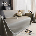 Faux Leather Sofa Cover Universal Anti-Slip Pet Friendly Machine Washable Couch Slipcover All Season Light Grey Coffee Black 3 Sizes