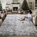 Plush Soft Long-Haired Area Rug – Machine Washable Warm Shaggy Carpet for Bedroom, Living Room, Kitchen & Bathroom, Multiple Colors, 5x8ft or 6x9ft