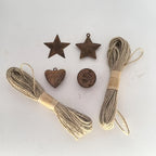 62-Piece Rustic Christmas Iron Bells Craft Kit – Vintage Heart, Star & Round Bells with Iron Stars & 2 Rolls of Rope for Christmas Tree, Wreath, Party & Home Decor DIY Crafts