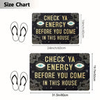 Check Ya Energy Doormat Quick Dry Anti-Slip Funny Welcome Mat for Entryway Indoor Bedroom Rug 2 Sizes