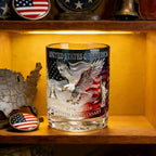 Patriotic Engraved Drinking Glass – USA 250th Anniversary Commemorative Edition, Deep Etched Relief Borosilicate Glass with HD Surround Print, Gift for Veterans & Men