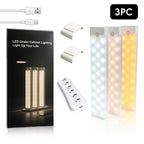 Rechargeable LED Under Cabinet Lights 3-Pack with Charging Station Wireless Motion Sensor Dimmable Night Light for Stairs Hallway Bookshelf