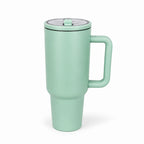40oz Insulated Tumbler with Straw & Handle - Double Wall Stainless Steel Vacuum Cup for Hot & Cold Drinks, Reusable Travel Mug, 8 Colors | Nuvia Haven