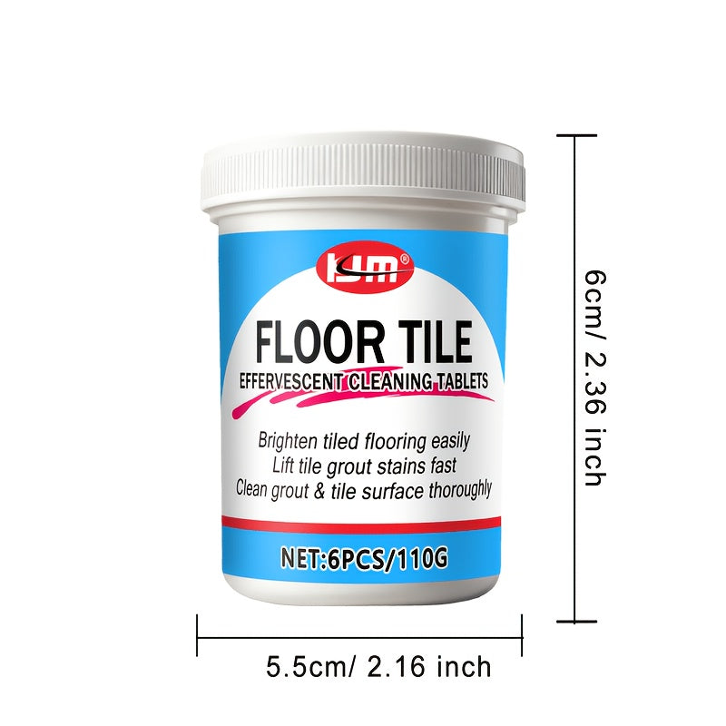 Floor Cleaning Effervescent Tablets 6 Pack – Deep Stain & Oil Remover for Tile, Kitchen, Bathroom & Living Room Floors, Easy-Dissolve Surfactant-Free Floor Care Tablets