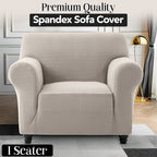Plush Thick Spandex Sofa Cover Elastic Bottom – Soft Stretchable Couch Slipcover, Non-Slip, Machine Washable, 6 Colors, 2/3 Seater, Living Room Apartment Office Home Decor