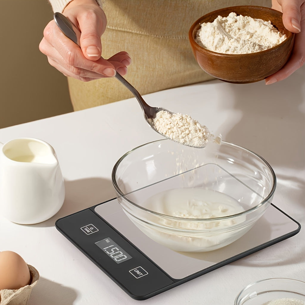 Digital Kitchen Scale 10kg/22lb – Precise 0.1g Accuracy, Stainless Steel, Tare Function for Baking & Cooking