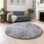 Tie Dye Round Area Rug Soft Plush Shaggy Circle Floor Mat Non-Slip for Living Room Bedroom Dorm – Boho Rainbow & Solid Colors 4x4 5x5 6x6 7x7 8x8 Ft | Home Decor Aesthetic