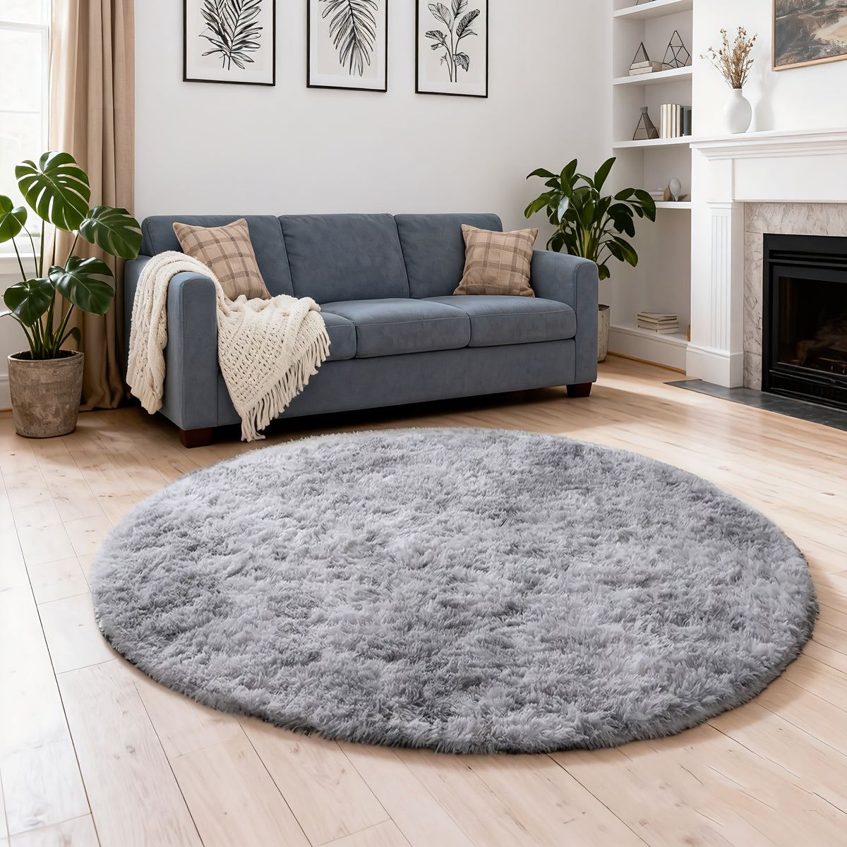 Tie Dye Round Area Rug Soft Plush Shaggy Circle Floor Mat Non-Slip for Living Room Bedroom Dorm – Boho Rainbow & Solid Colors 4x4 5x5 6x6 7x7 8x8 Ft | Home Decor Aesthetic