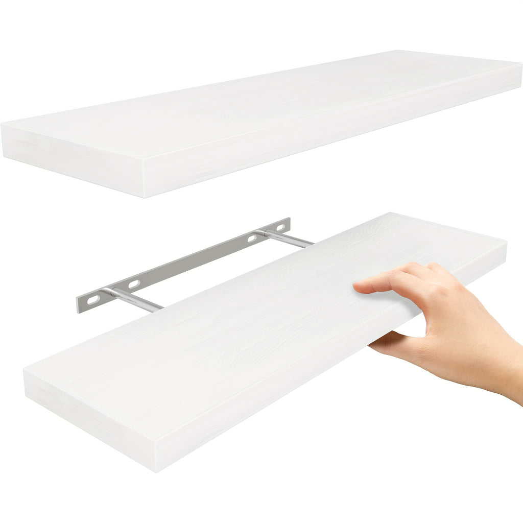Wall Mounted Rustic Floating Shelves 22.5 Inch Set of 2 – Wood Hanging Shelf with 22 lbs Capacity for Bathroom, Bedroom, Living Room, Kitchen & Office Books Storage and Room Decor