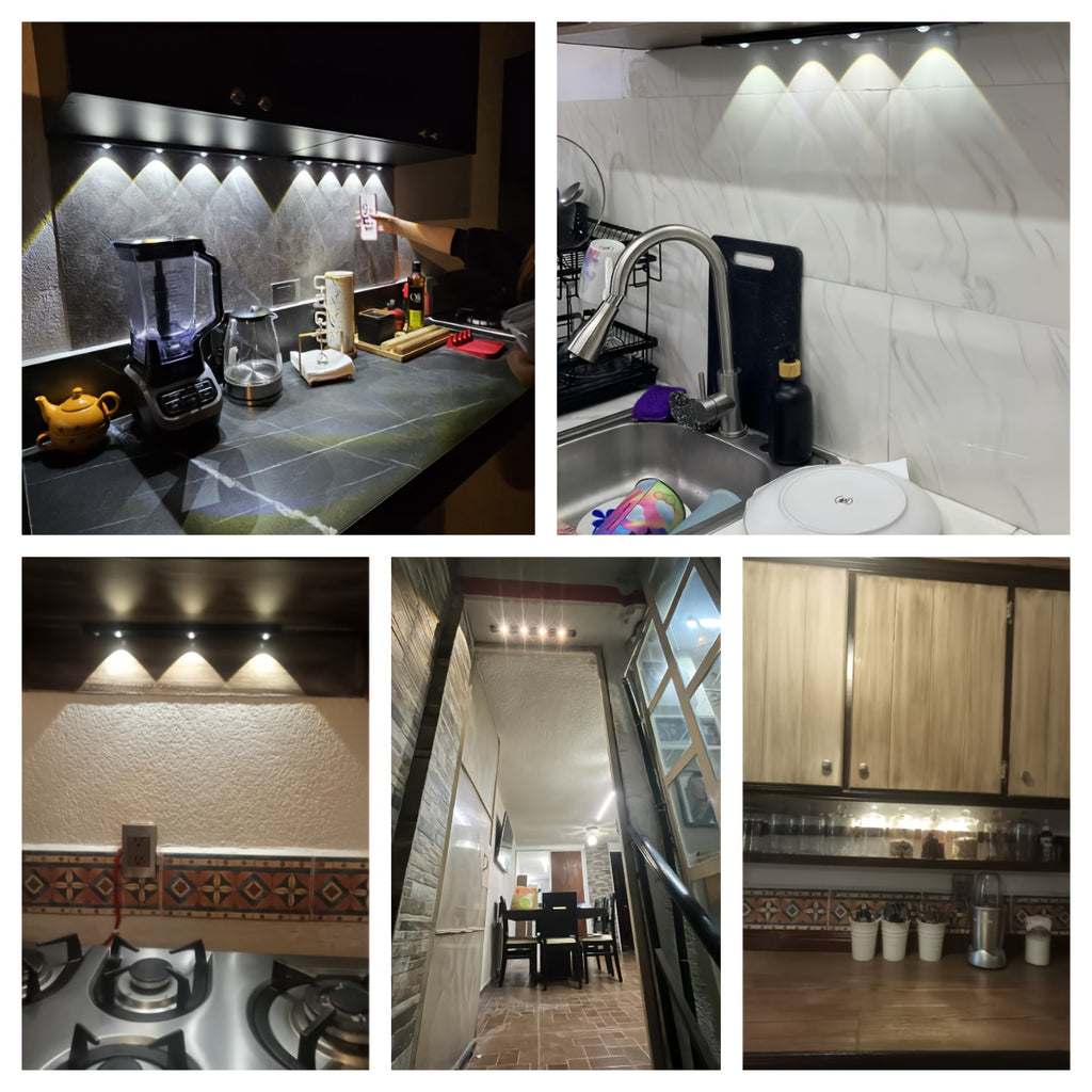 Smart LED Motion Sensor Cabinet Light USB Rechargeable - Dimmable Under Cabinet Light 3 Modes for Bedroom Stairs Kitchen Closet Hallway - 2 & 3 Pack Options, Black & White