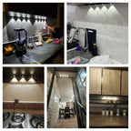 Smart LED Motion Sensor Cabinet Light USB Rechargeable - Dimmable Under Cabinet Light 3 Modes for Bedroom Stairs Kitchen Closet Hallway - 2 & 3 Pack Options, Black & White