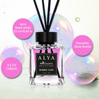 Reed Diffuser Set 3.3oz – Long-Lasting Essential Oil Home Fragrance with 4 Incense Sticks, Glass Bottle Scent Diffuser for Bathroom, Bedroom & Living Room Decor