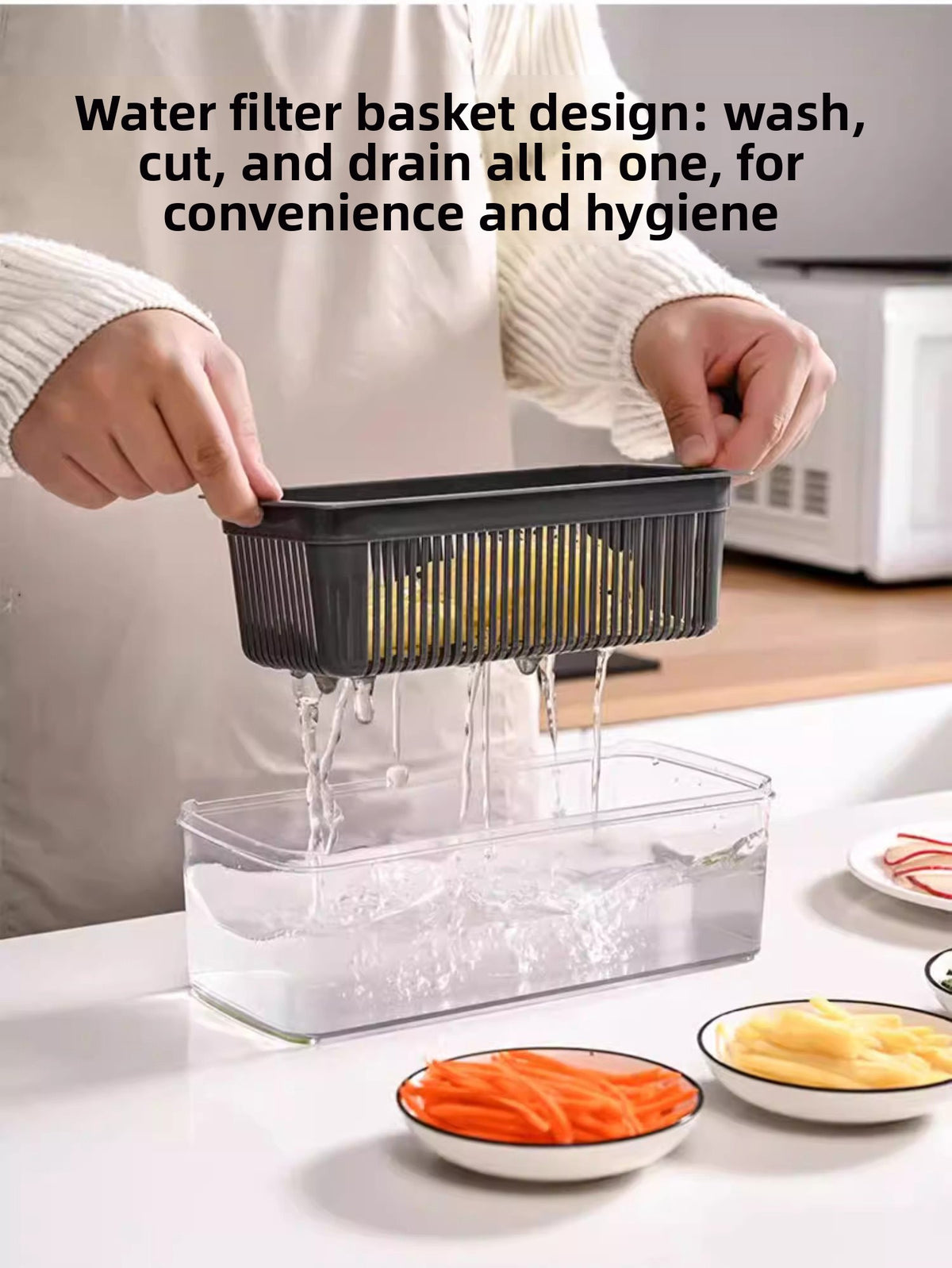 22-in-1 Vegetable Chopper & Mandoline Slicer with Container – 8 Interchangeable Blades, Onion Chopper, Food Dicer, Egg Separator & Finger Guard – All-in-One Kitchen Gadget for Veggie & Fruit Prep