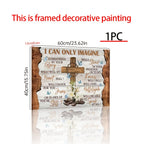 Rustic Framed Christian Canvas Wall Art Print Jesus Cross with Lilies Inspirational Religious Home Decor – Bible Wall Decoration for Living Room Bedroom, Ready to Hang