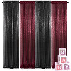 Sequin Backdrop Curtains 4 Panels 2FT x 8FT Glitter Party Decorations for Wedding Birthday Photo Booth Stage Background 30+ Colors