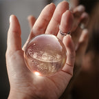 Solar System Crystal Ball LED Night Light with Wooden Base - 3D Laser Engraved Planetary Model Space Lamp for Bedroom Living Room Desk Decor, Gift for Astronomy Enthusiasts and Space Educators