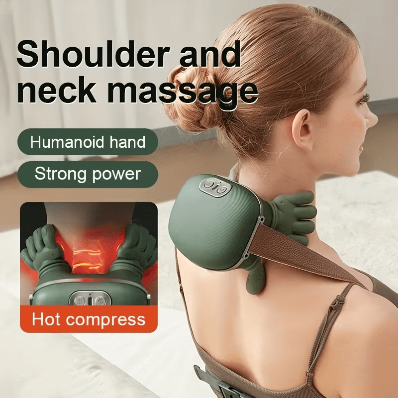 Electric Neck Back Shoulder Massager with Type-C Charging, 3-Speed Deep Tissue Relief, Handheld Percussion Body Massager for Home Use