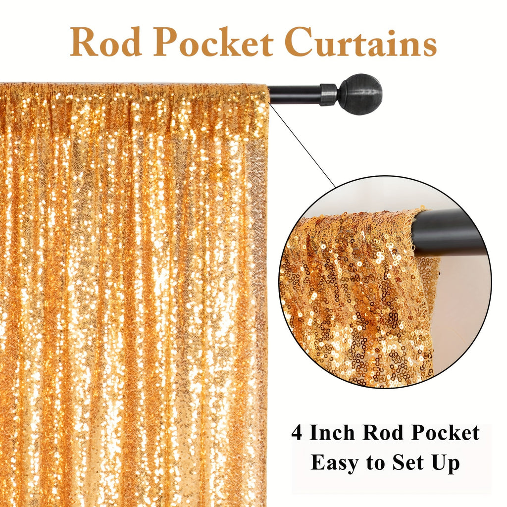 Sequin Backdrop Curtains – Glitter Party & Wedding Background Panels, 2ft×8ft per Panel, 4/6/8 Panel Sets, 29 Colors for Birthday, Stage, Bridal & Event Decor