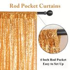 Sequin Backdrop Curtains – Glitter Party & Wedding Background Panels, 2ft×8ft per Panel, 4/6/8 Panel Sets, 29 Colors for Birthday, Stage, Bridal & Event Decor