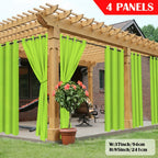Outdoor Curtain Panels for Patio Gazebo Porch – Weather-Resistant, Light-Filtering Sun Block Privacy Drapes, 4 Panels, Multiple Sizes & Colors