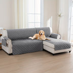 L-Shaped Sectional Sofa Cover 100% Liquid-Resistant Couch Slipcover with Non-Slip Straps for Dogs Cats Pets Left Right Chaise