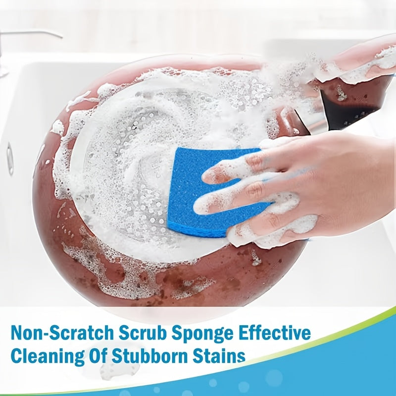 Non-Scratch Dishwashing Sponge 50 Pack Bulk Kitchen Sponges for Dishes Pots Pans Surfaces Scrub Sponge Removes Stuck-On Food Without Scratching Daily Cleaning