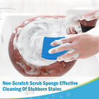Non-Scratch Dishwashing Sponge 50 Pack Bulk Kitchen Sponges for Dishes Pots Pans Surfaces Scrub Sponge Removes Stuck-On Food Without Scratching Daily Cleaning