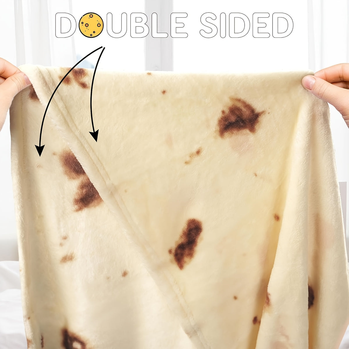 Mexican Tortilla Blanket – 285GSM Soft Flannel Round Novelty Throw, 5 Sizes, Gift Bag Option, Funny Birthday Christmas Gift