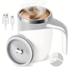 Self Stirring Coffee Cup 8.45oz Automatic - One Button Electric Mixing Mug with Lid, Reusable Travel Cup for Coffee, Milk & Protein Powder, Style A & B, Perfect Christmas Gift