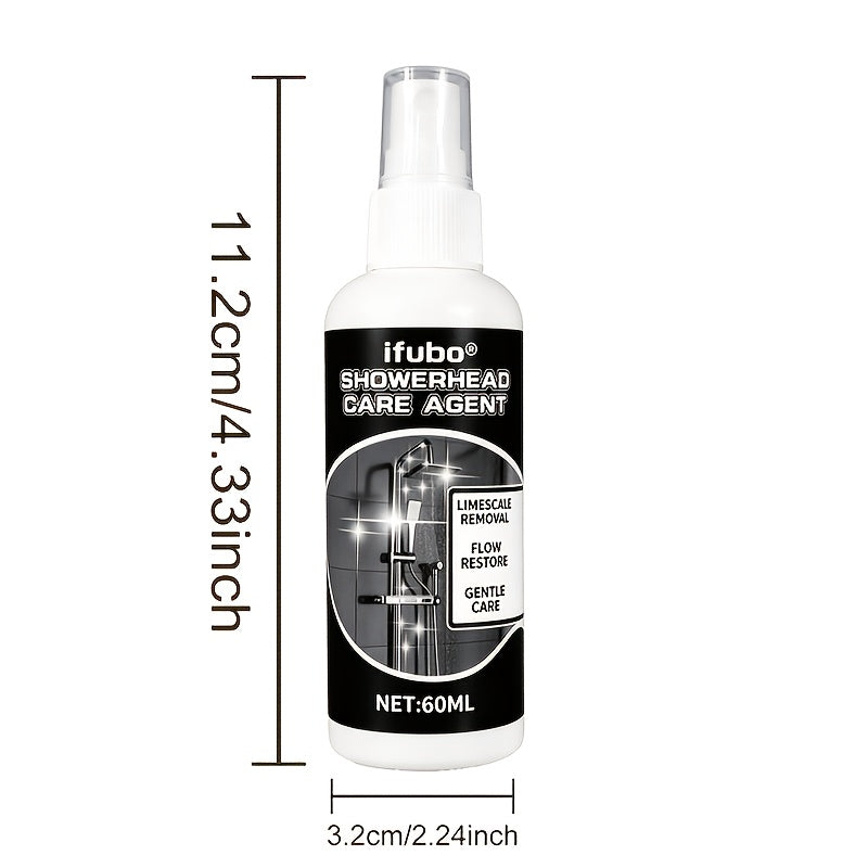 No-Scrub Shower Head Cleaner Spray Gel – Removes Mineral Deposits & Limescale from Showerheads, Bathtubs, Sinks & Toilets, Works on Glass & Metal, No Wipe Required, 1pc or 2pcs