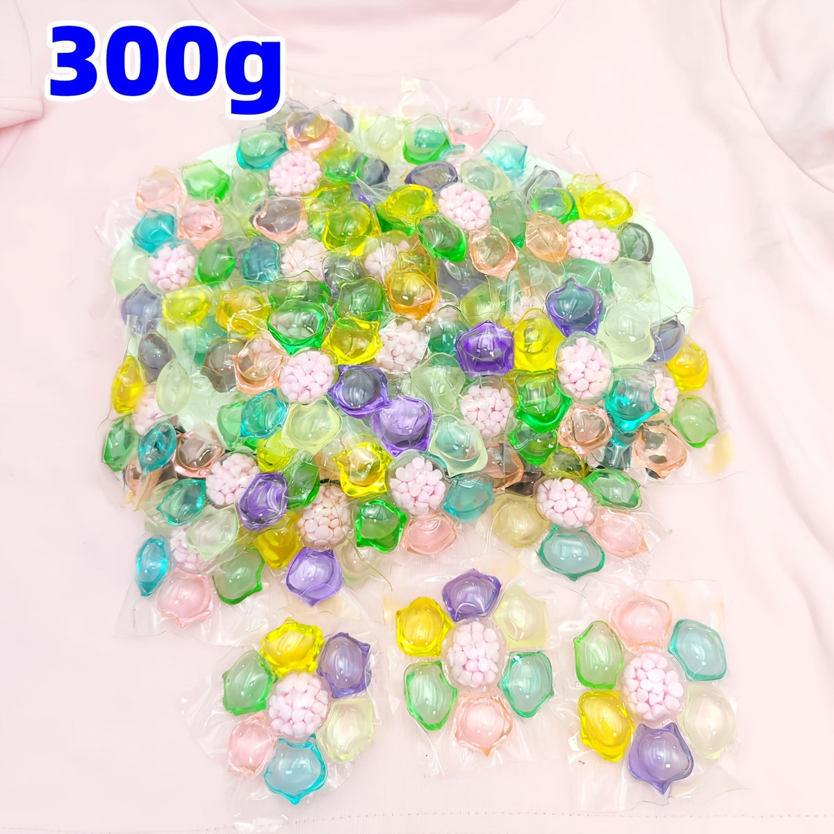 7-in-1 Laundry Beads Concentrated Scented Pods Long-Lasting Fragrance Deep Clean Stain Removal Soft Anti-Static Water Soluble 300g 400g 730g