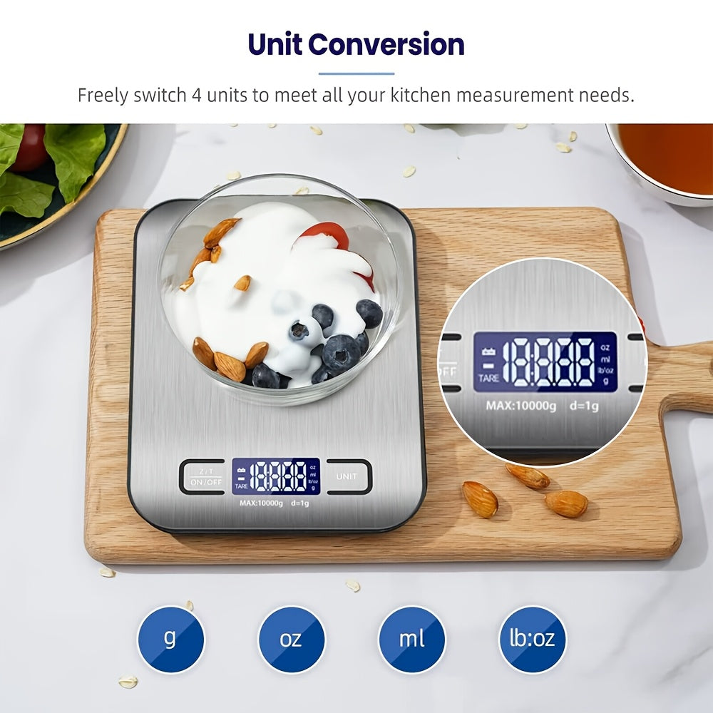Digital Food Scale 22lb, Kitchen Scale in Grams & Ounces for Cooking, Baking & Weight Loss, Precise Tare Function, Slim Design, Easy to Clean, Perfect for Meal Prep & Coffee