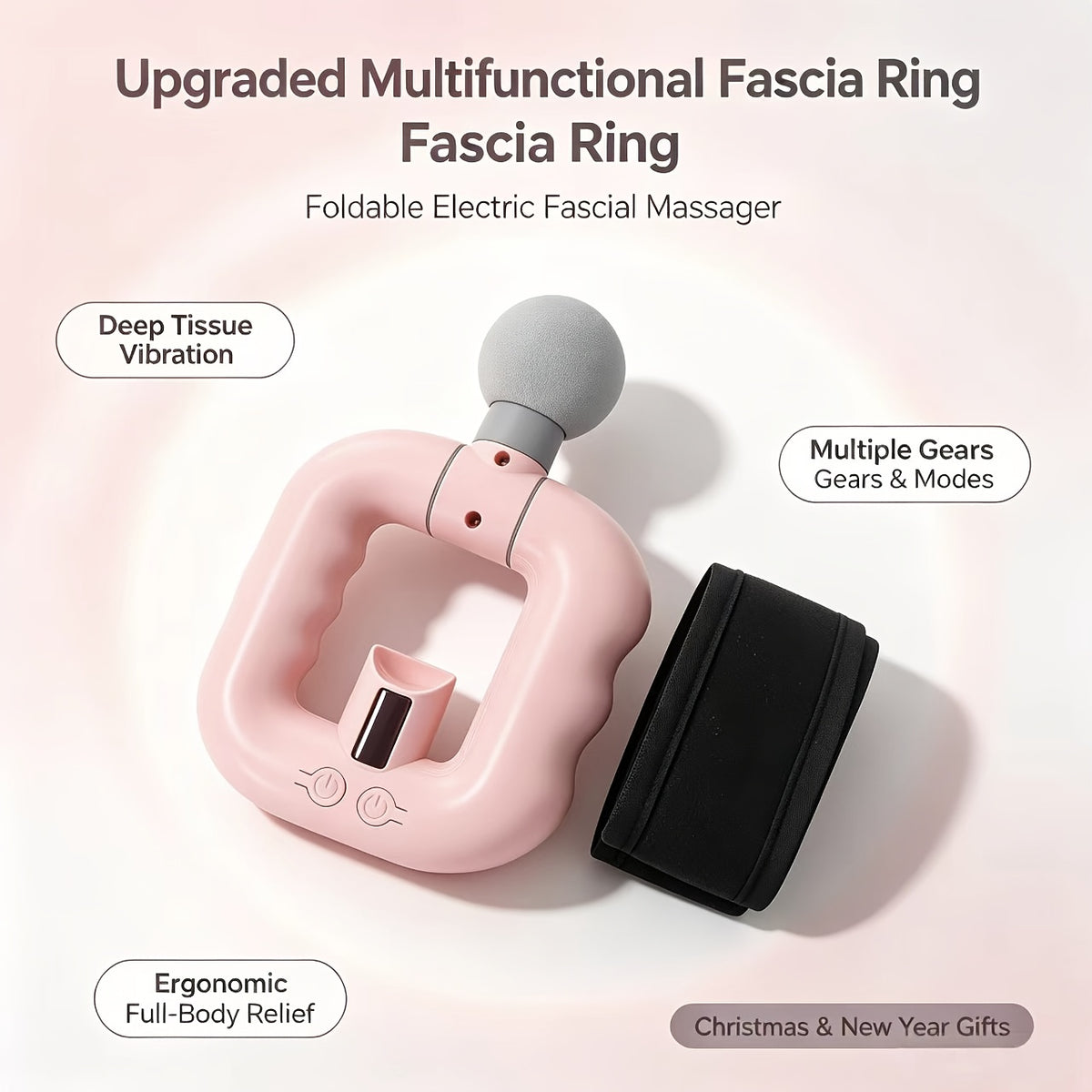 Fascia Ring Massager – Portable Multi-Function Neck Back Waist & Leg Body Massager with Adjustable Support Strap, Muscle Relaxation & Recovery Tool for Full Body Use, 3 Style Options